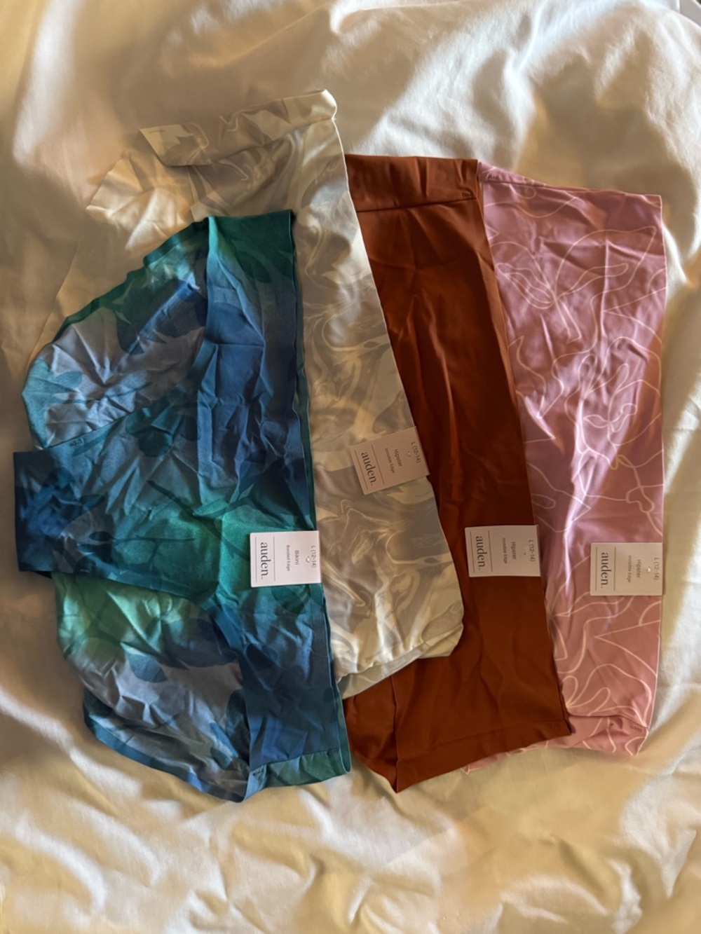 Auden Hipster Panties with Invisible Edge - 4 pack Bundle Size Large